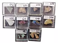 Micromount Mineral Lot MMA3-10 Fine Specimens in Acrylic Boxes-Visit eBay Store!