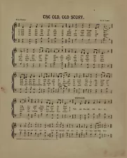 1890 Antique Sheet Music The Old Old Story 8 X 10 Collectible