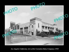 OLD 8x6 HISTORIC PHOTO OF LOS ANGELES CARNATION MILK DAIRY Co PLANT c1930