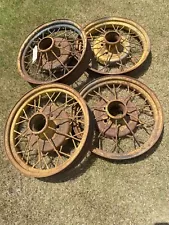 1930 Model A Ford 19" inch WIRE SPOKE WHEELS 5 lug Antiques Set Of 4