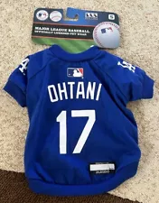 Pets First MLB Los Angeles Dodgers Dog Jersey Dodger Blue Shohei Ohtani 17-Small