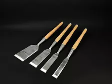 Timber Framing Chisel Set. Carpenters Slick Chisels. Straight Large Chisels.