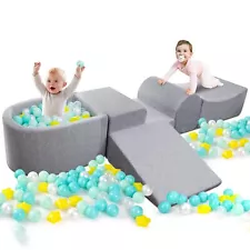 Soft Foam Climbing Blocks and Ball Pit for Toddlers - For Indoor Crawling, Sl...