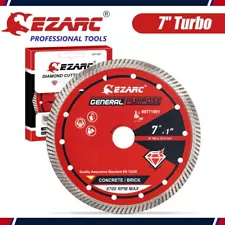 EZARC 7" Turbo Diamond Saw Blade for Angle Grinder Stone Blade for Ceramic Brick