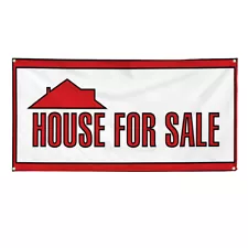 Vinyl Banner Multiple Sizes House for Sale Weatherproof Industrial Yard Signs