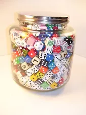 Huge Large Jar-O-Dice Dice Lot Small to Large How Many? Hundreds? Don't Know