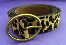 American Eagle Pony Hair Leather Belt Brown Black Cheetah Leopard Print S/P SALE