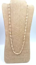 Vintage 1960 Artisan Made Organic Seed Pods & White Acrylic Beads 30" Necklace