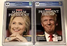 2016 NEWSWEEK MADAM PRESIDENT HILLARY CLINTON RECALLED & DONALD TRUMP CGC RARE