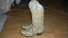 LARRY MAHAN PYTHON SNAKESKIN WESTERN BOOTS SZ 460