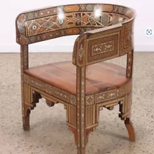 Antique Syrian Mother of Pearl Chair Islamic Arabic