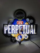 Troeg's Brewery Perpetual IPA Beer Lighted LED Sign Gears