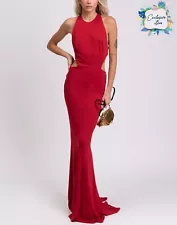 RRP€1500 ALEXANDRE VAUTHIER Mermaid Gown FR38 US6 UK10 M Red Stretch Cut Out