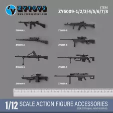 ZYTOYS 1/12 8PCS Weapon Set Submachine Machine Gun Sniper Rifle Action Figure