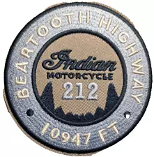 FABULOUS VINTAGE STYLE INDIAN MOTORCYCLES "BEARTOOTH HIGHWAY COMMEMORATIVE PATCH