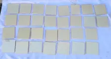 Antique Lot of 30 Pale Yellow Ceramic 4.25" Tile -GDC - GORGEOUS VINTAGE A.E.T.