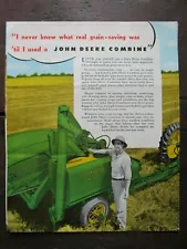 Original John Deere Brochure Insert for the 12A Combine, Nice, 1949!