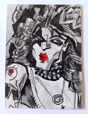 ACEO Paul Stanley KISS ATC Original Painting Thayer Art MUSIC Rock Icons