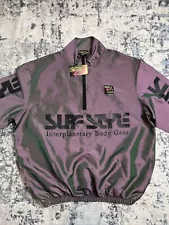 Vintage 90’s Surf Style Iridescent Quarter Zip Windbreaker Light Jacket NOS