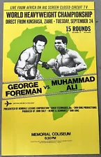 MUHAMMAD ALI-GEORGE FOREMAN ORIGINAL CLOSED CIRCUIT POSTER (1974)