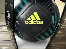 Adidas 2017 Official Soccer Ball Size 5 Aqua Stripes Yellow Trefoil Logo