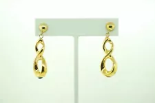 Estate Sale 18k Yellow Gold Gemstone Dangle Drop Earrings Gift for Her 1.68 4.3g