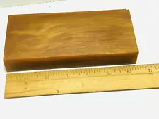 OLD BAKELITE BUTTERSCOTCH GOLD SWIRL MARBLED BLOCK Jewelry Makers, Collectors.