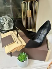 ð AUTH Louis Vuitton Classic Black Suede Pumps Size 36.5