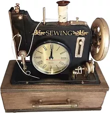 Vintage Sewing Machine Desk Clock Old Style Home Decor Heritage Art Unique Durab