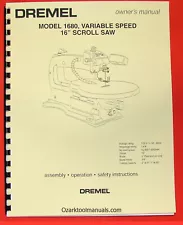 DREMEL Model 1680 16" ScrollJig Saw Owner Operator's & Parts Manual 0281