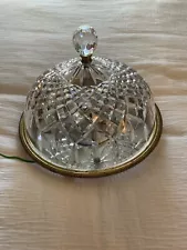 WATERFORD CRYSTAL CEILING FIXTURES VINTAGE FLUSH MOUNT LISMORE. Signed