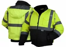 CLASS 3 HIGH VISIBILITY REFLECTIVE INSULATED WATERPROOF BOMBER SAFETY JACKET