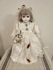 OOAK Creepy Horror Scary Gothic Clown Demon Baby Doll Halloween Decor 17"