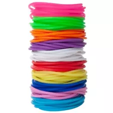 100 Pcs Jelly Bracelets for Youth, 80s Rubber Wristbands, Thin Silicone Bangles