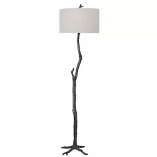 Elegant Contemporary Tree Trunk Floor Lamp 69 in Cast Iron Sculpture Woodland