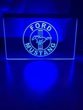 FORD MUSTANG NEW LED NEON BLUE LIGHT SIGN 8x12