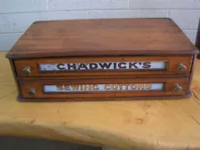 Antique CHADWICK'S Sewing Cotton Spool Display Cabinet Haberdashers Victorian