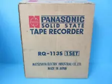 AWESOME VINTAGE PANASONIC SOLID STATE AUDIO TAPE RECORDER RQ-113S W/ MIC & BOX