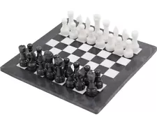 Radicaln Marble Chess Set with Storage Box 15 Inches Black and White Handmade...