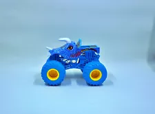 Monster Jam Jurassic Attack Diecast 1/64 Monster Truck Blue Tires Yellow Rims