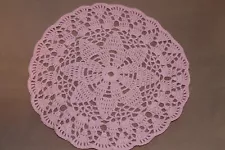 New Hand Crocheted Doily - pink