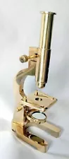 Antique Brass Heavy Microscope 7 Inches Students Brass Microscope Gift Items