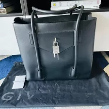 Givenchy New Antigona 4G PadLock Black Leather Tote Bag