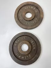 Set Of Two 10 lb Olympic Weight 4.5 Kilo Plate Gym Vintage Exercise Workout