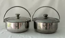 LOT of 2 Anthony’s Coal Fired Pizza 9” Stainless Steel Lidded Pasta Serving Pot