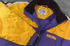 Minnesota VIkings Starter Jacket Mens Large Pro Line Gold Purple Flaw