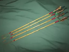 RARE Jungle Tribe Hunting Arrows From South America, Bamboo Shafts, Unique Heads