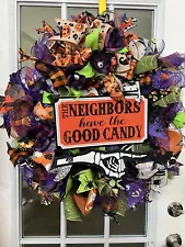 Neighbors have the Good Candy Handmade Custom Wreath