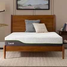 LUCID Latex Hybrid Mattress - Responsive Latex Foam and Encased Spring Coils