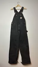 Carhartt Black Overall Bibs Size 32x31